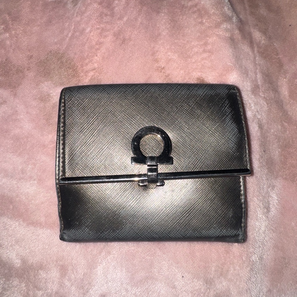 Salvatore Ferragamo Black Leather Wallet